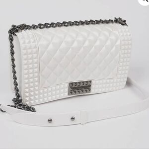 Quilted Embossed Jelly Bag- White